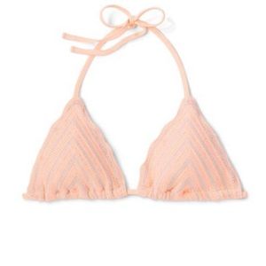 NWT WILD FABLE WOMENS BIKINI TOP PEACH CROCHET